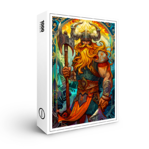 raxxa Premium-Puzzle: Viking Illustration Of Glowing Runes Found In Forgotten Mountain Cave