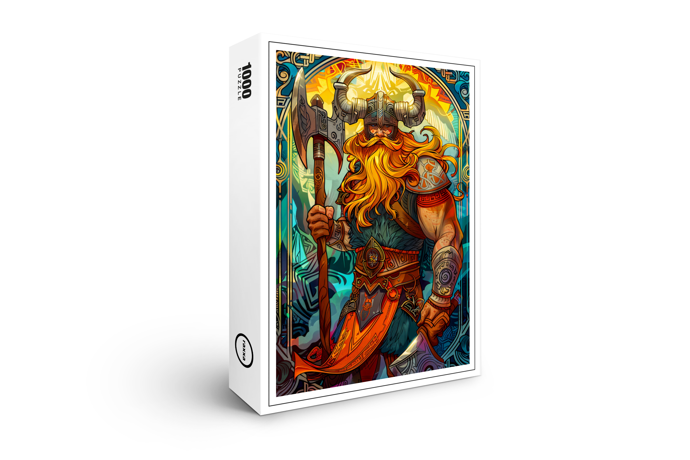 raxxa Premium-Puzzle: Viking Illustration Of Glowing Runes Found In Forgotten Mountain Cave