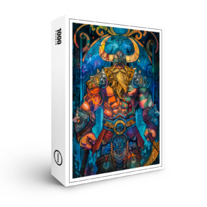 raxxa Premium-Puzzle: Viking Illustration Of Frostborn King Rising From Icebound Throne