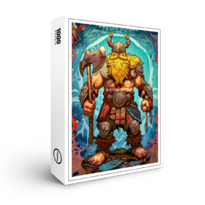 raxxa Premium-Puzzle: Viking Illustration Of Duel Between Brothers In Fiery Arena