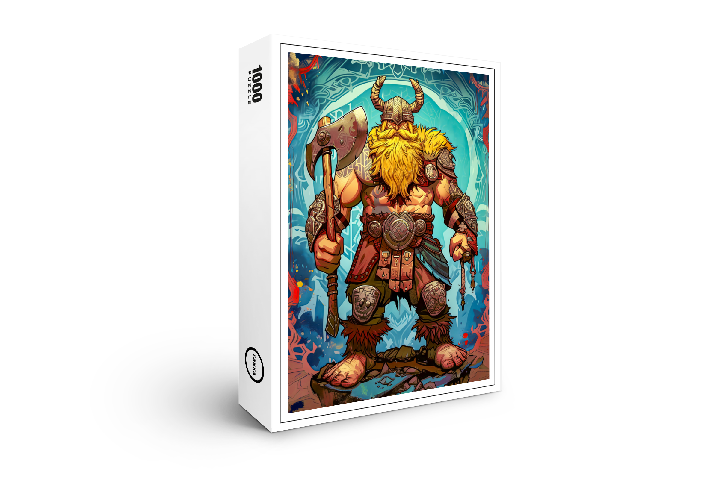 raxxa Premium-Puzzle: Viking Illustration Of Duel Between Brothers In Fiery Arena