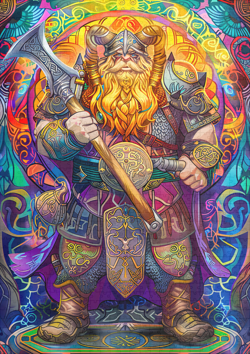 raxxa Premium-Puzzle: Viking Illustration Of Iron Howl Werewolf Pack Under Blood Moon Sky – Image 2