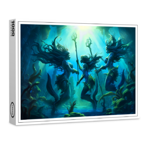 raxxa Premium-Puzzle: Three Sea Nymphs Holding Staffs Fantasy Painting