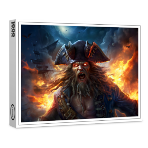 raxxa Premium-Puzzle: Fantasy Painting Flaming Pirate in Battle Scene
