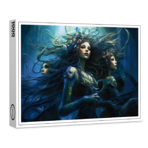 raxxa Premium-Puzzle: Three Sea Nymphs in Mirror Fantasy Painting