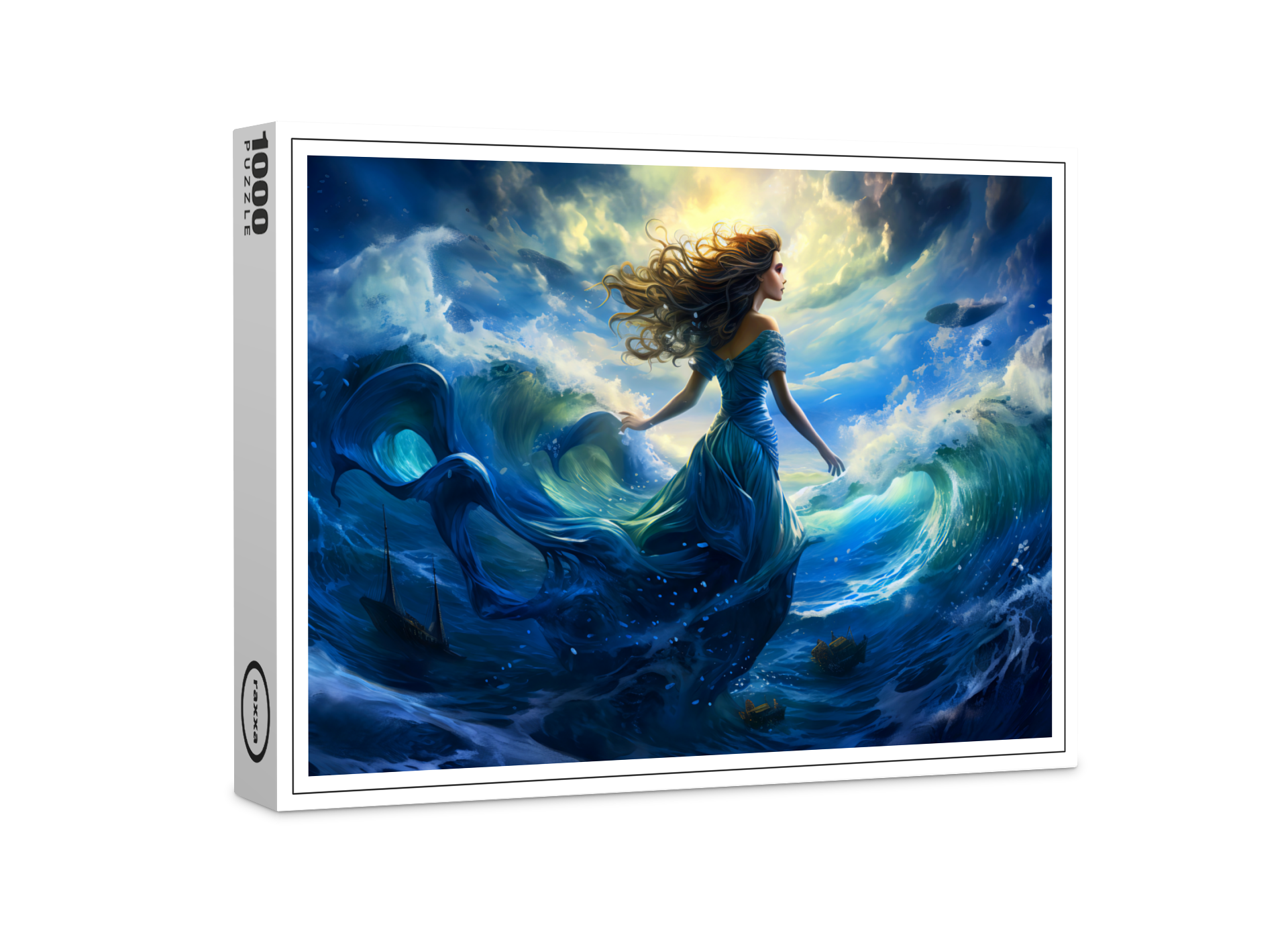 raxxa Premium-Puzzle: Siren Emerging from Glowing Sea Fantasy Painting