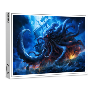 raxxa Premium-Puzzle: Fantasy Painting Kraken Attacking Ship at Sea