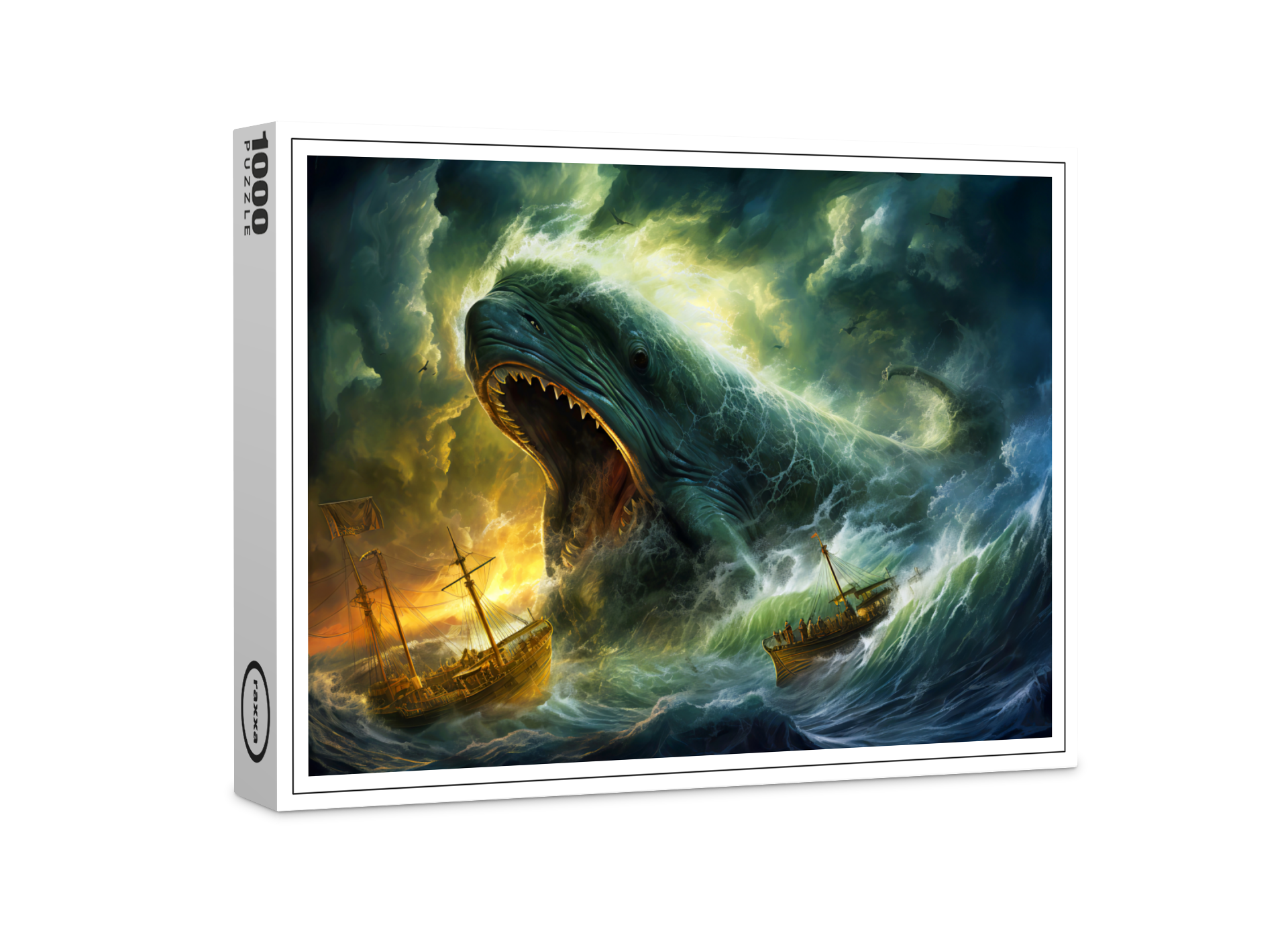 raxxa Premium-Puzzle: Sea Monster Emerging from Waves Fantasy Painting