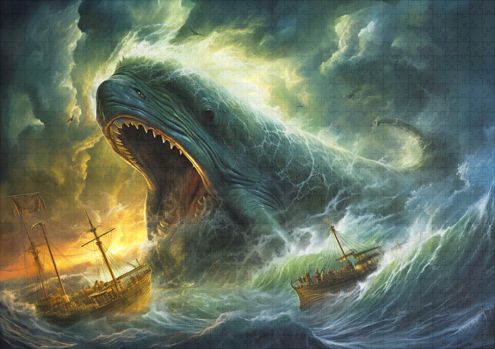 raxxa Premium-Puzzle: Sea Monster Emerging from Waves Fantasy Painting - immagine 2