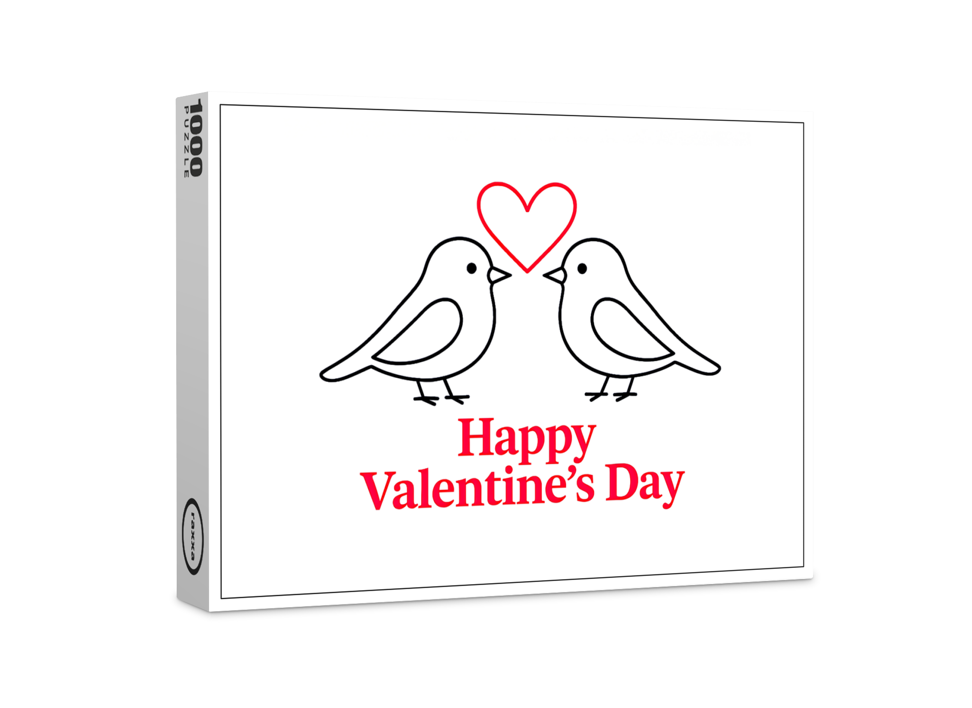 raxxa Premium-Puzzle: Two Birds with Heart – Valentine’s Day Card Design