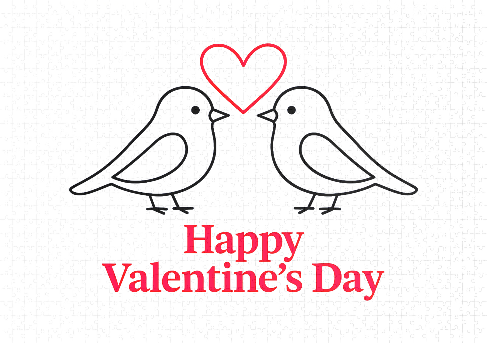 raxxa Premium-Puzzle: Two Birds with Heart – Valentine’s Day Card Design - Image 2