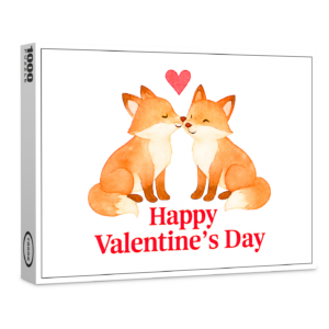 raxxa Premium-Puzzle: Two Foxes with Heart – Valentine’s Day Illustration