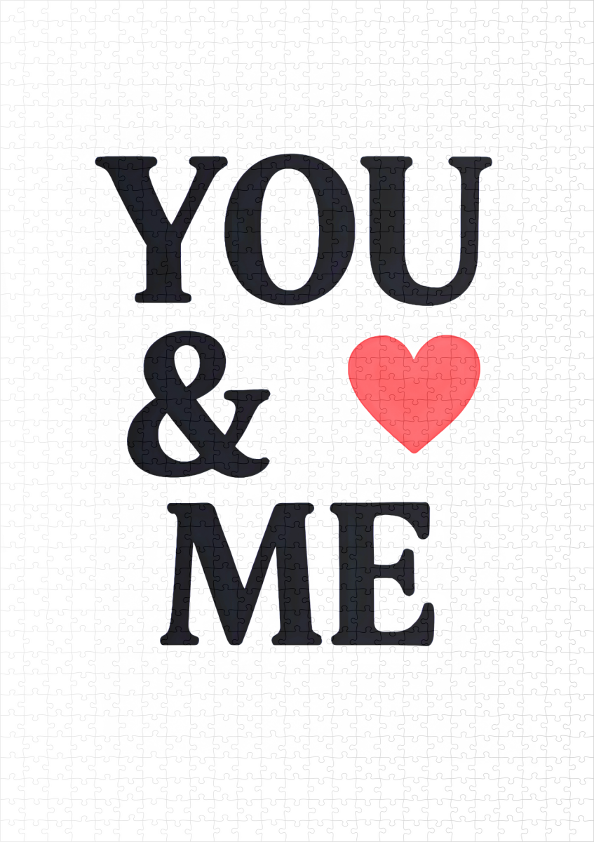 raxxa Premium-Puzzle: YOU ME with Heart Minimal Valentine’s Day Typography - immagine 2