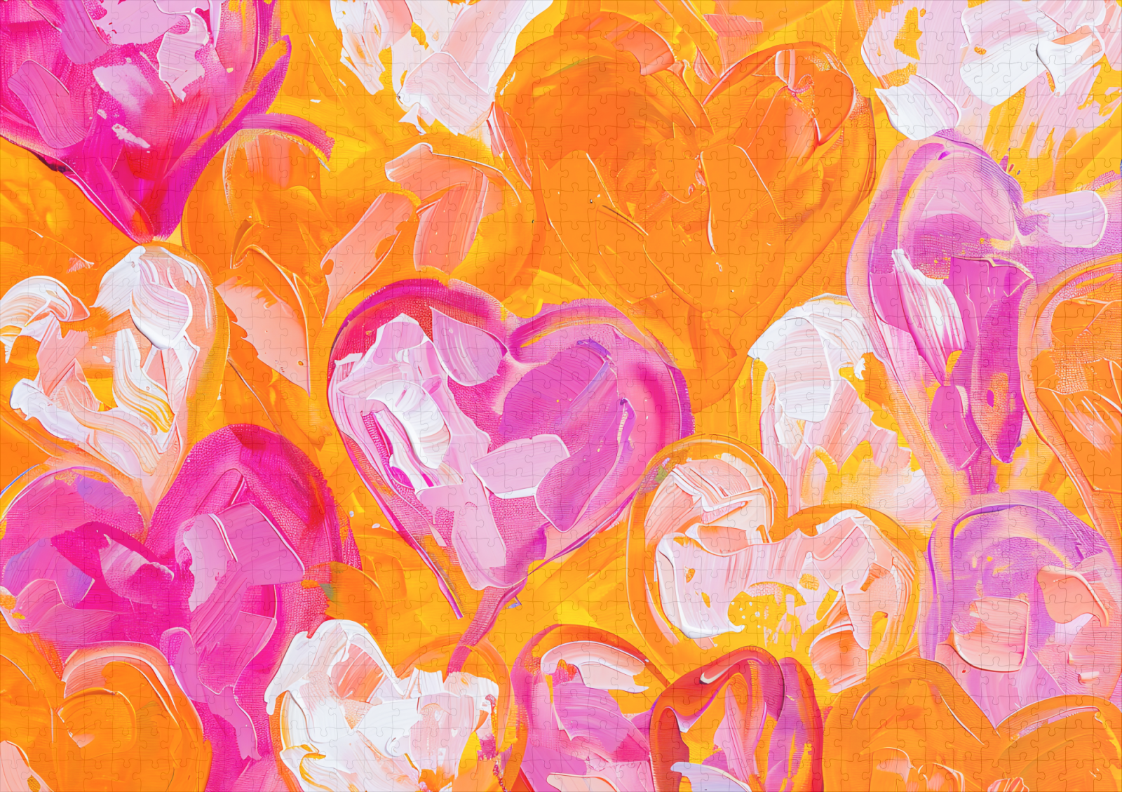 raxxa Premium-Puzzle: Painted Hearts Vibrant Abstract Valentine’s Day Background - immagine 2