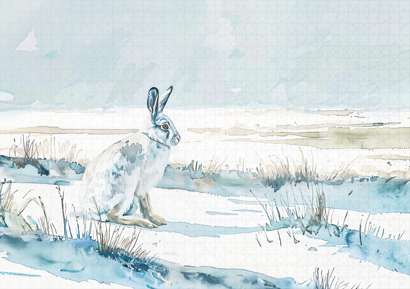 raxxa Premium-Puzzle: Arctic Hare in Winter Landscape - Imagen 2