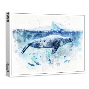 raxxa Premium-Puzzle: Seal Swimming Underwater with Fish
