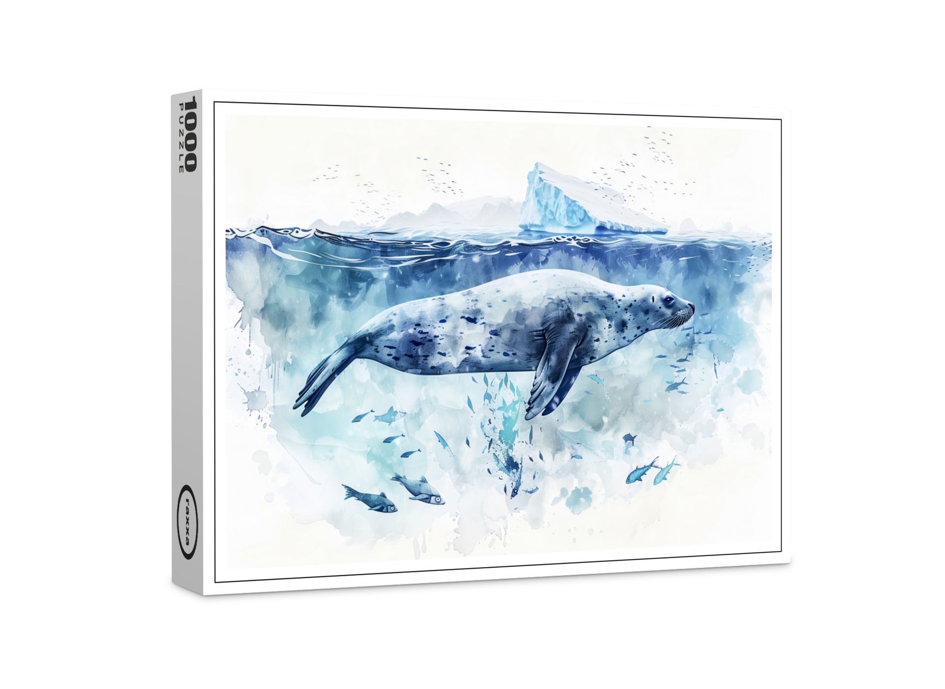 raxxa Premium-Puzzle: Seal Swimming Underwater with Fish