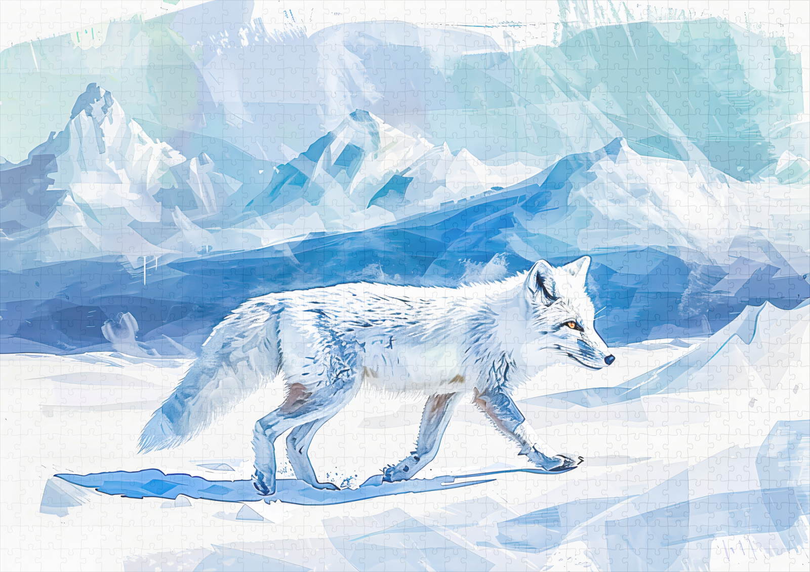 raxxa Premium-Puzzle: Arctic Fox in Snowy Landscape – Image 2