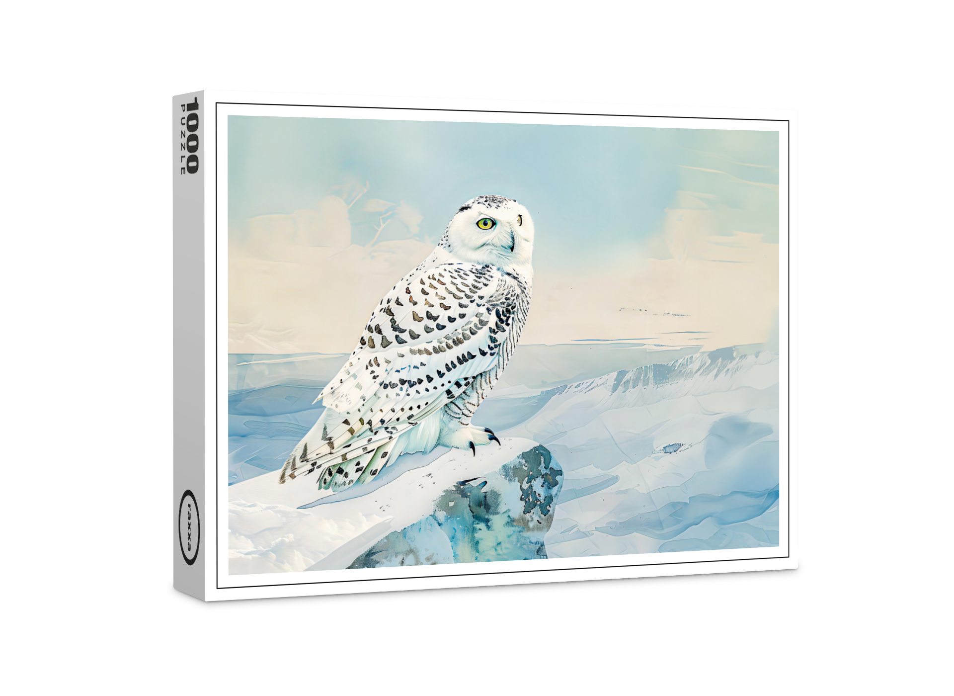 raxxa Premium-Puzzle: Snowy Owl in Frozen Landscape