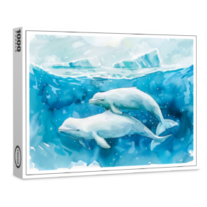 raxxa Premium-Puzzle: Beluga Whales in Icy Underwater Scene