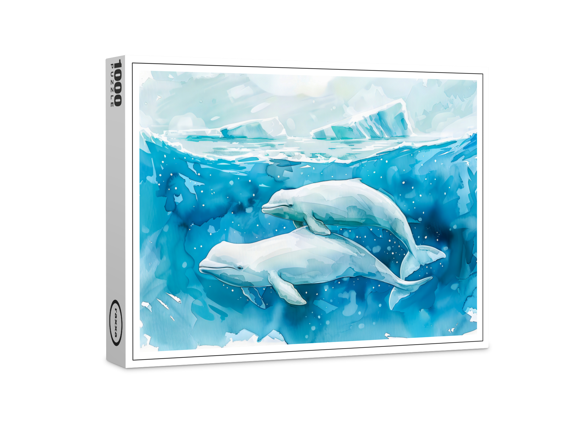 raxxa Premium-Puzzle: Beluga Whales in Icy Underwater Scene
