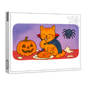 raxxa Premium-Puzzle: Cute Cartoon Cat Dressed as Little Vampire