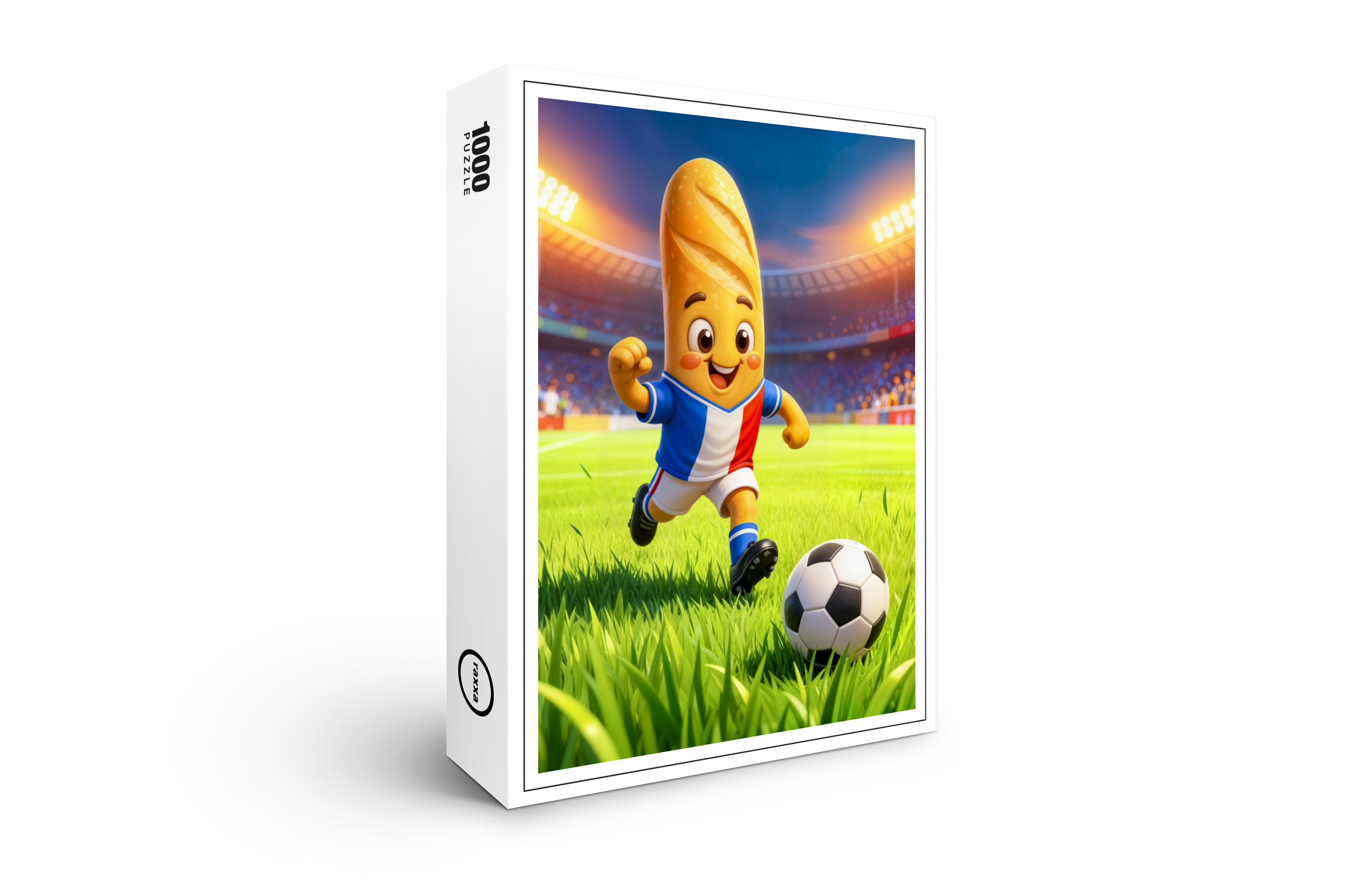raxxa Premium-Puzzle: French baguette soccer player in stadium action