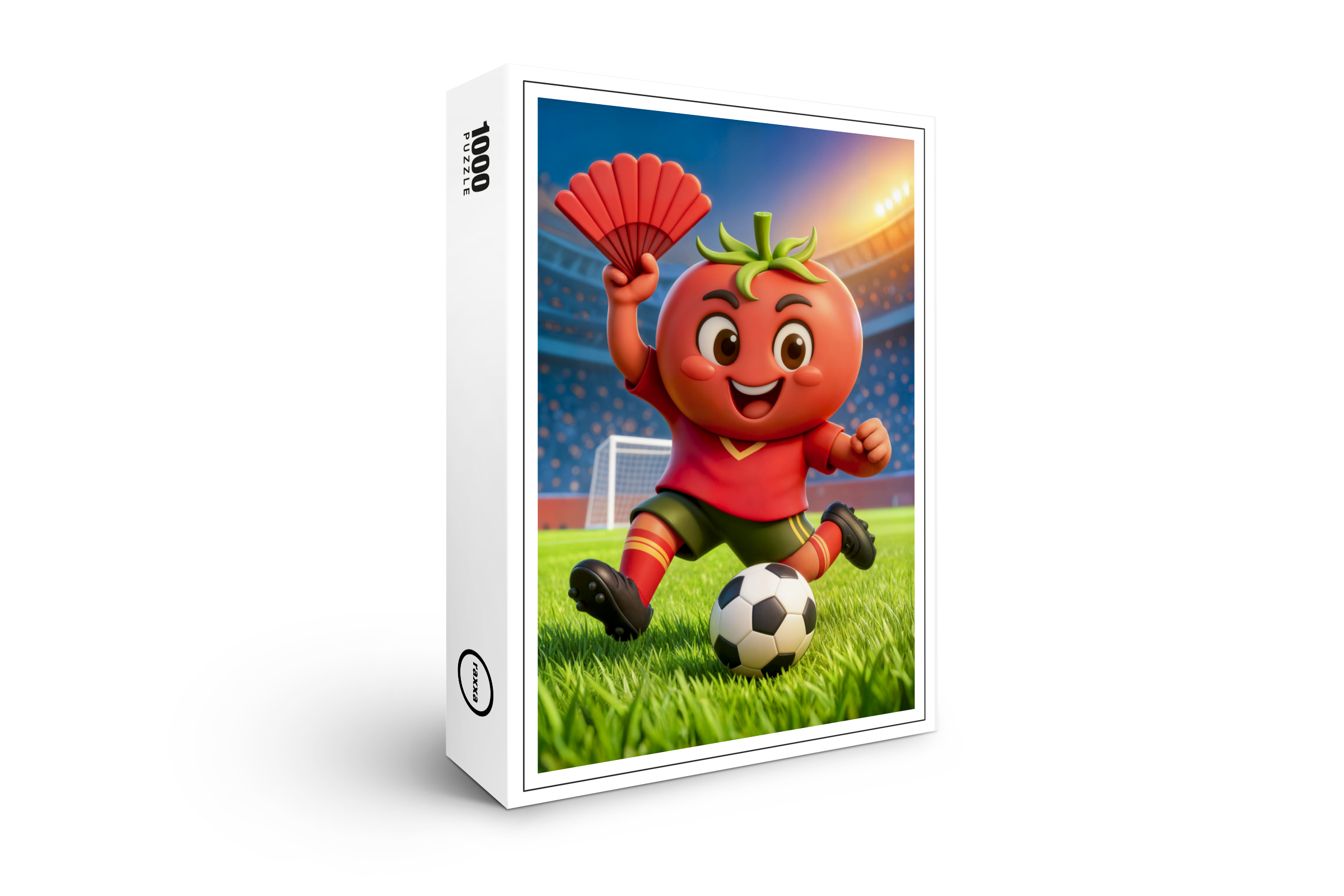 raxxa Premium-Puzzle: Spanish tomato soccer player on vibrant stadium field