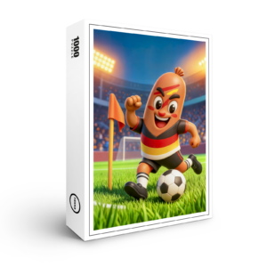 raxxa Premium-Puzzle: German bratwurst soccer player on football field