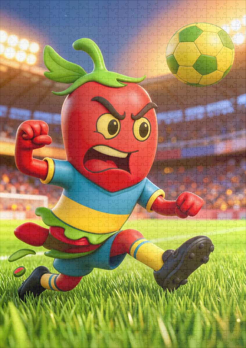 raxxa Premium-Puzzle: Chilean chili pepper soccer player in stadium - immagine 2