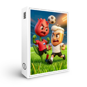 raxxa Premium-Puzzle: Dutch tulip versus German beer glass soccer duel