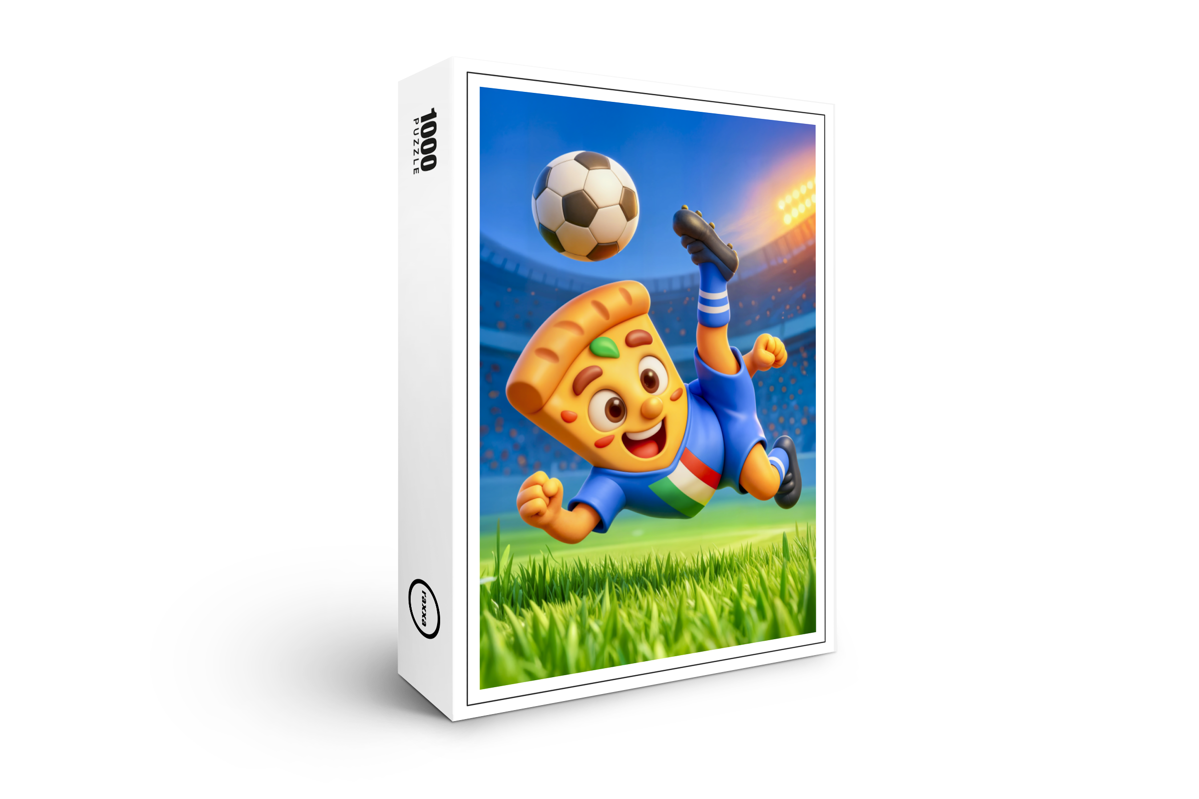 raxxa Premium-Puzzle: Italian pizza performing dramatic soccer bicycle kick