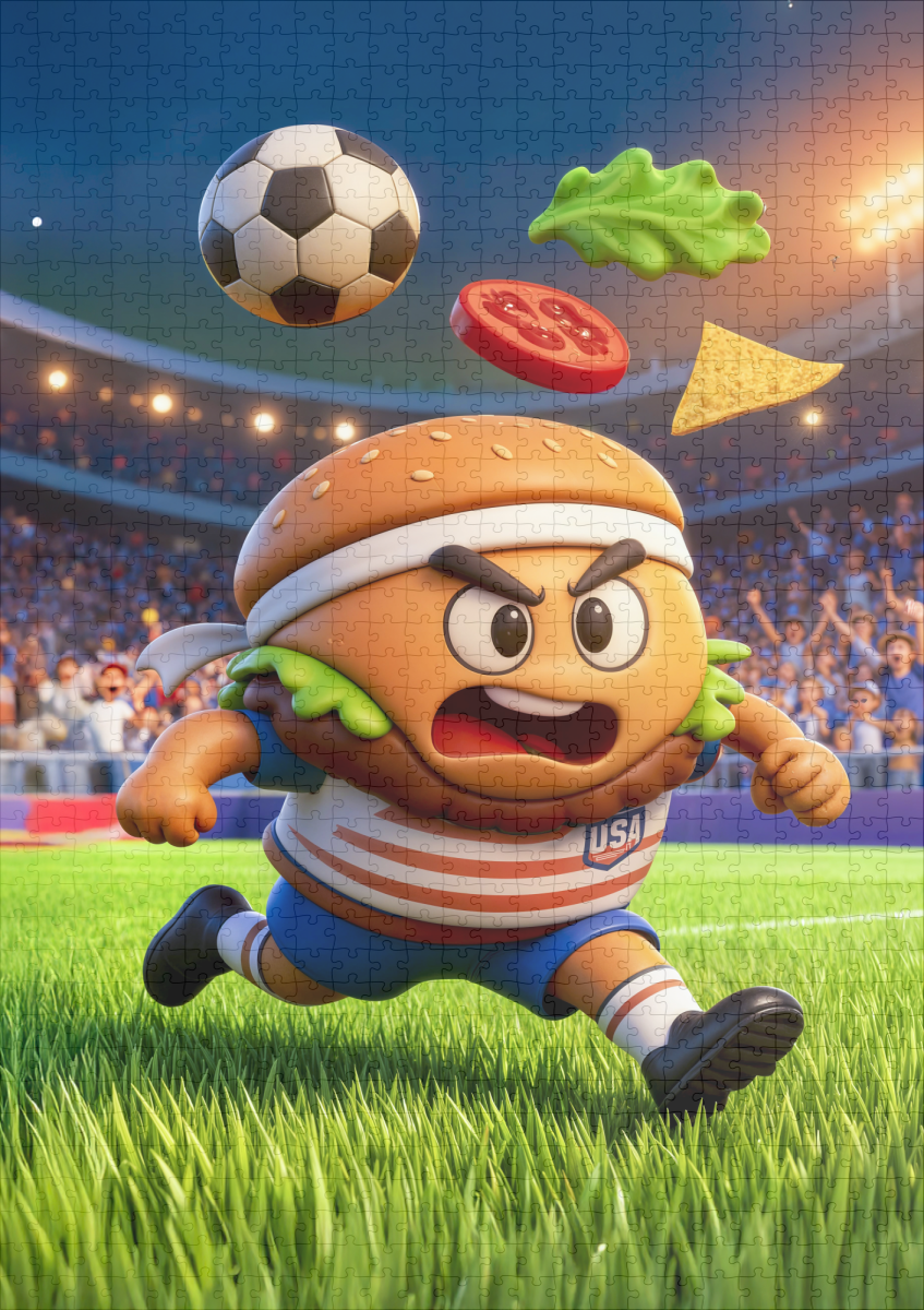 raxxa Premium-Puzzle: American burger soccer player charging across stadium - immagine 2