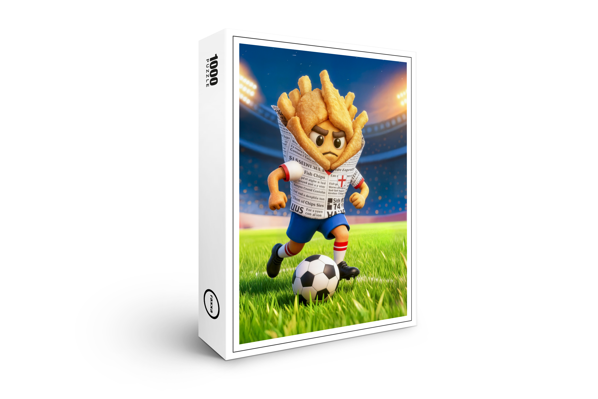 raxxa Premium-Puzzle: English fish and chips soccer player character