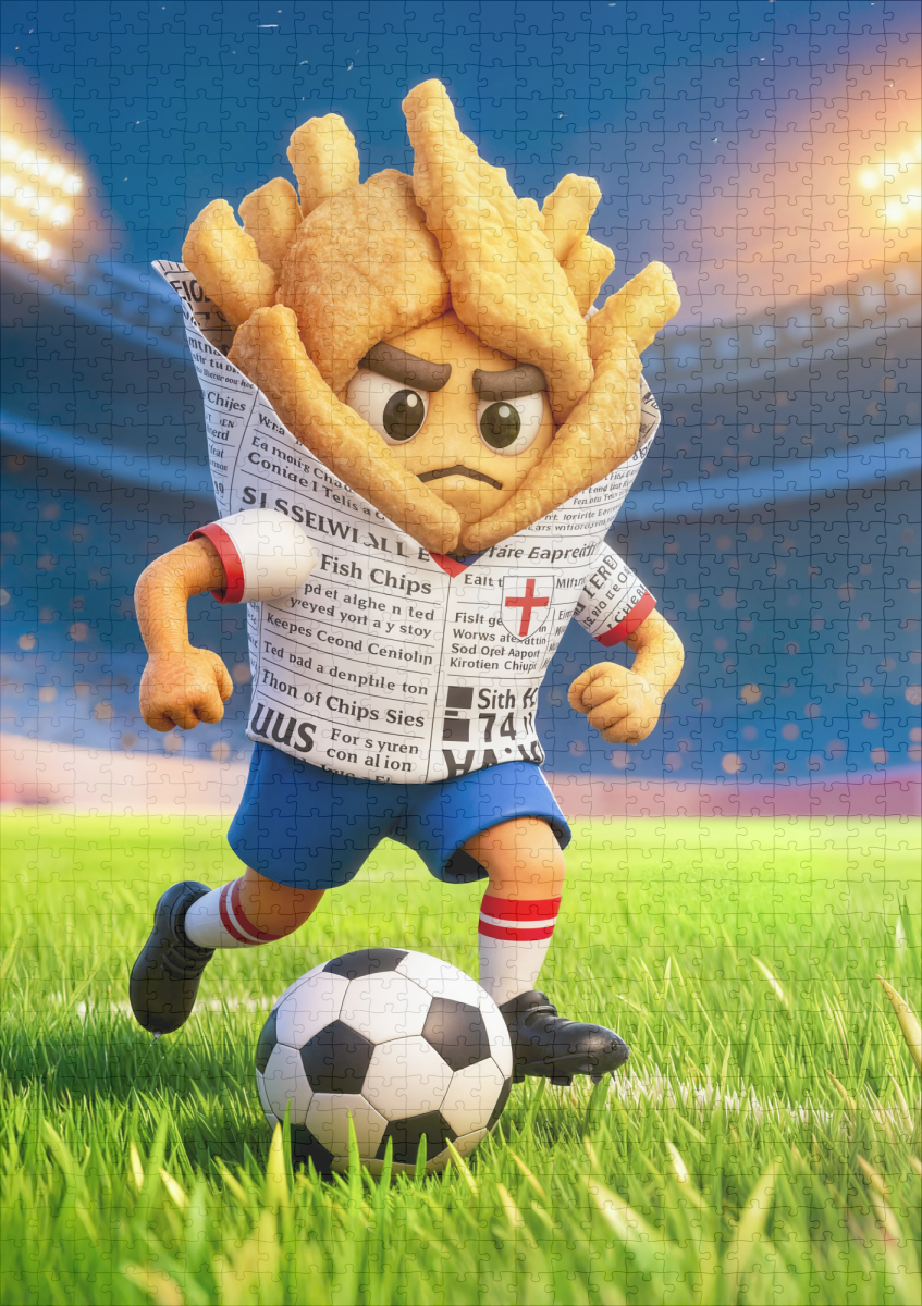 raxxa Premium-Puzzle: English fish and chips soccer player character - Image 2