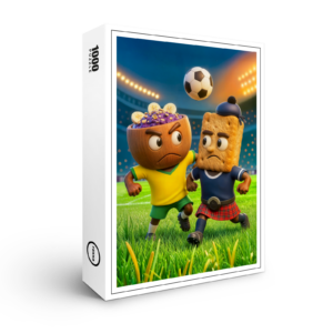 raxxa Premium-Puzzle: Brazilian acaí bowl versus Scottish shortbread soccer duel