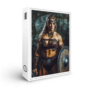 raxxa Premium-Puzzle: Fierce Valkyrie Warrior With Battle Shield