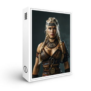 raxxa Premium-Puzzle: Fierce Viking Shieldmaiden Wearing Full Battle Armor