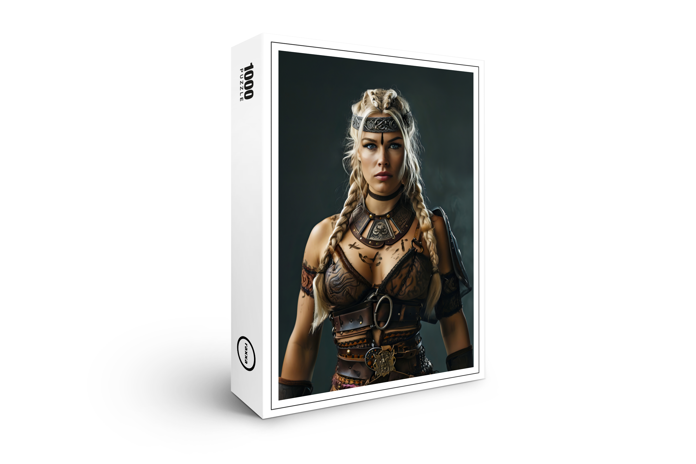 raxxa Premium-Puzzle: Fierce Viking Shieldmaiden Wearing Full Battle Armor