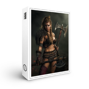 raxxa Premium-Puzzle: Battle‑Hardened Valkyrie Bearing Axe And Shield