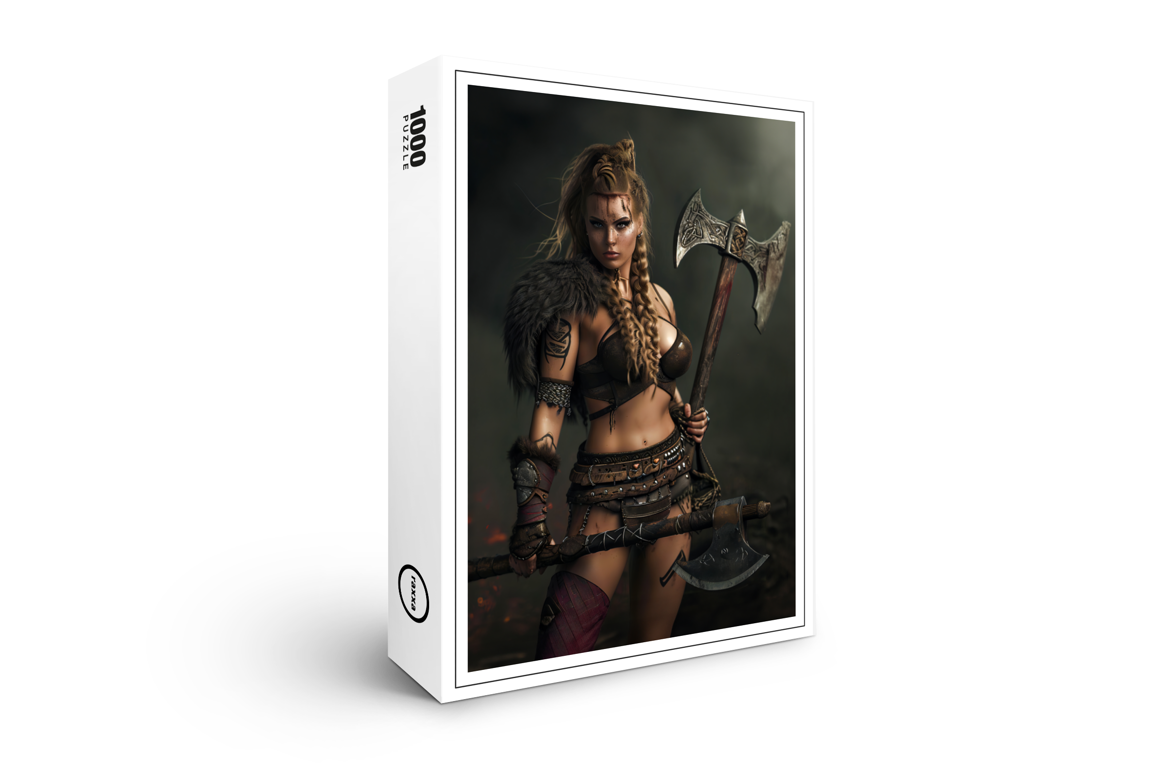 raxxa Premium-Puzzle: Battle‑Hardened Valkyrie Bearing Axe And Shield