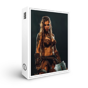 raxxa Premium-Puzzle: Nordic War‑Maiden Ready With Axe And Shield
