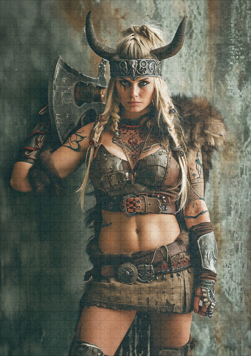 raxxa Premium-Puzzle: Majestic Horned Valkyrie Wielding Her Battle Sword - Imagen 2