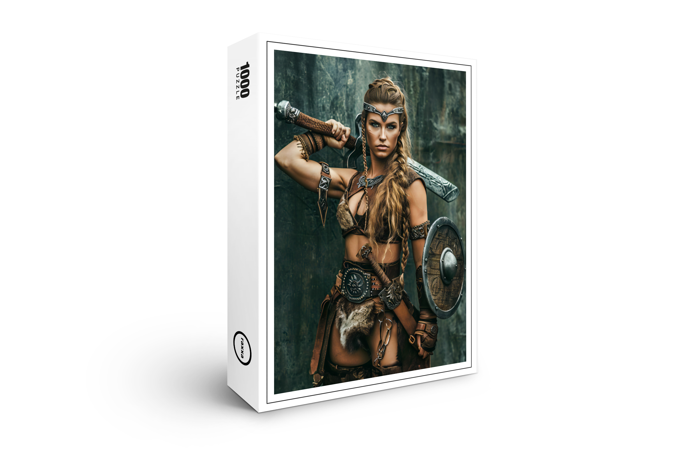 raxxa Premium-Puzzle: Nordic Warrior Woman Holding Her Sword With Determination
