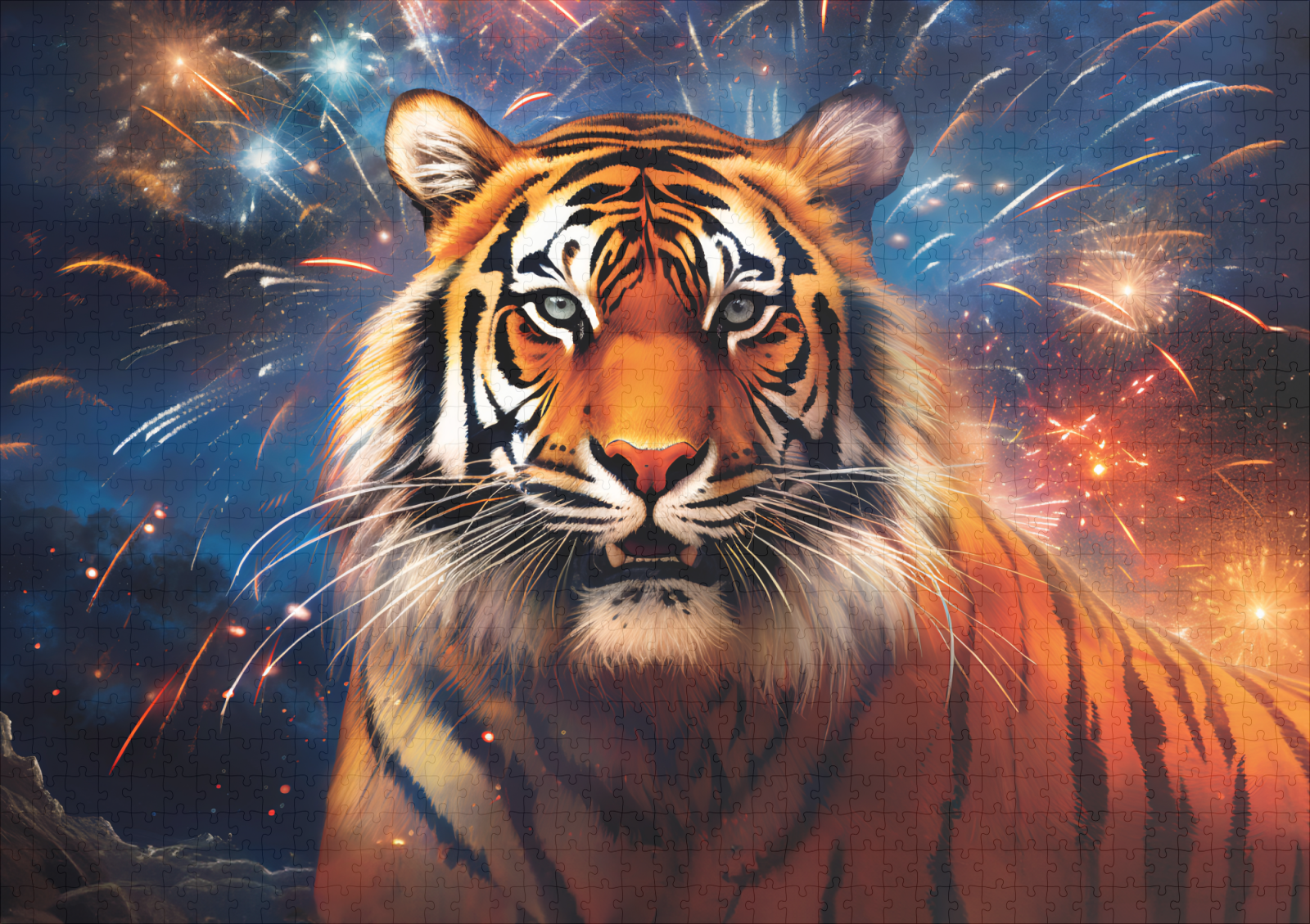 raxxa Premium-Puzzle: Majestic Tiger Chinese Zodiac Artistry - immagine 2