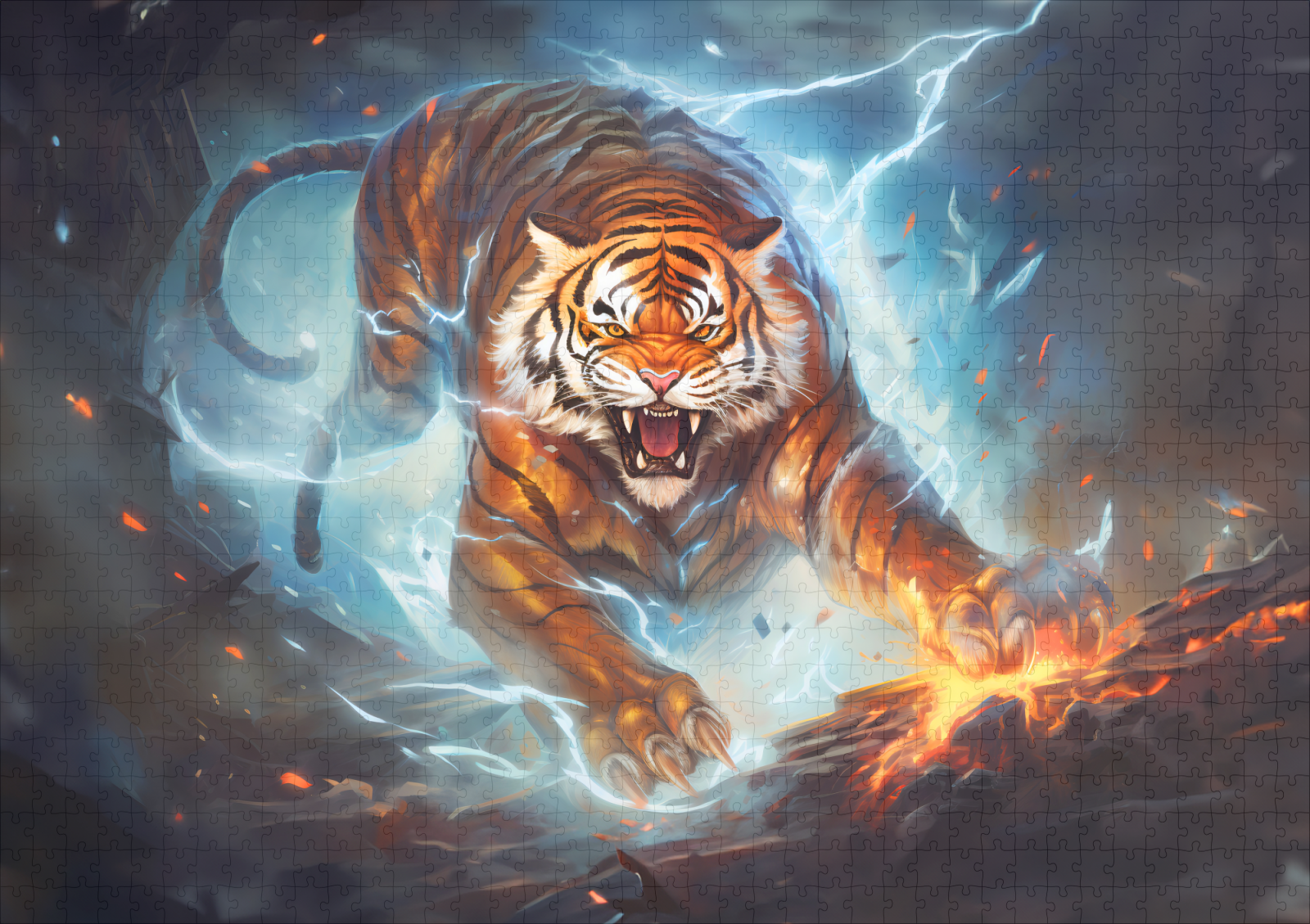 raxxa Premium-Puzzle: Majestic Tiger Chinese Zodiac Artistry - immagine 2