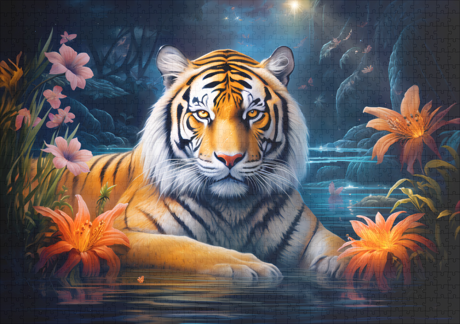 raxxa Premium-Puzzle: Majestic Tiger Chinese Zodiac Artistry - immagine 2