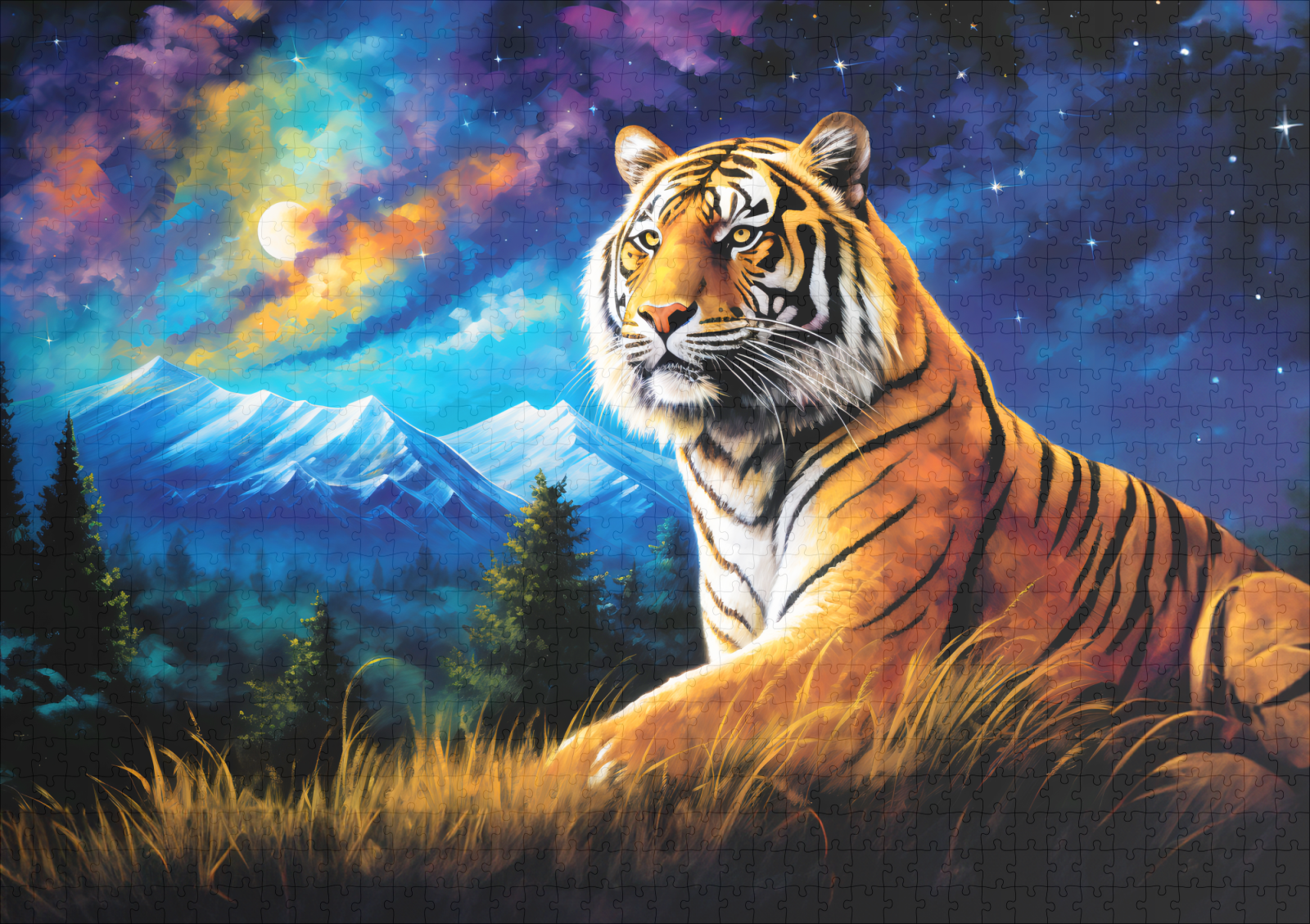 raxxa Premium-Puzzle: Majestic Tiger Chinese Zodiac Artistry – Bild 2