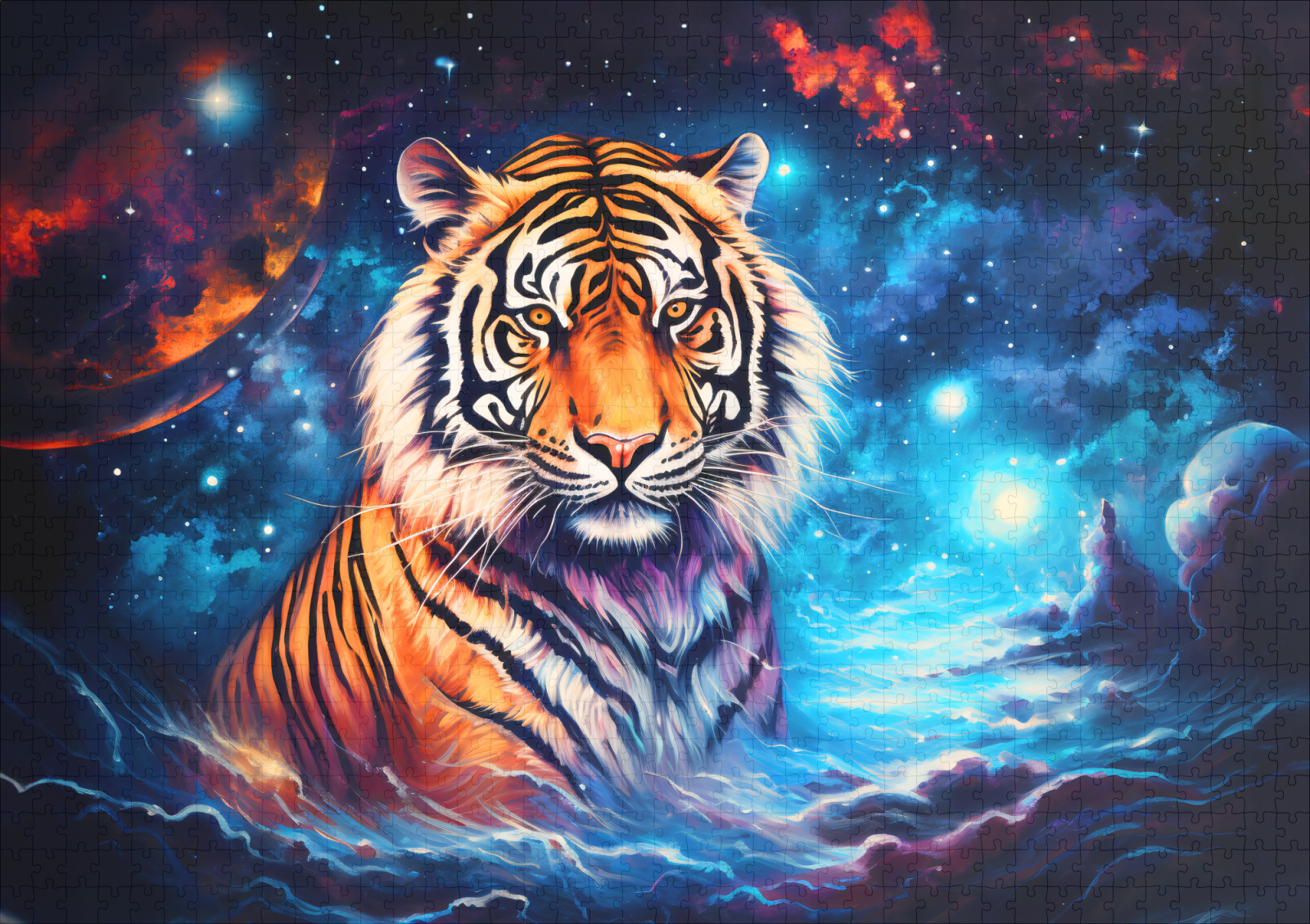 raxxa Premium-Puzzle: Majestic Tiger Chinese Zodiac Artistry – Bild 2