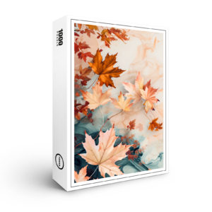 raxxa Premium-Puzzle: Pastel-Colored Watercolor Illustration of Vibrant maple Leaves